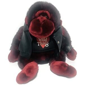Dan Dee Gorilla Plush Wild Thing Velvet Red Fur Stuffed Toy 20 Inches